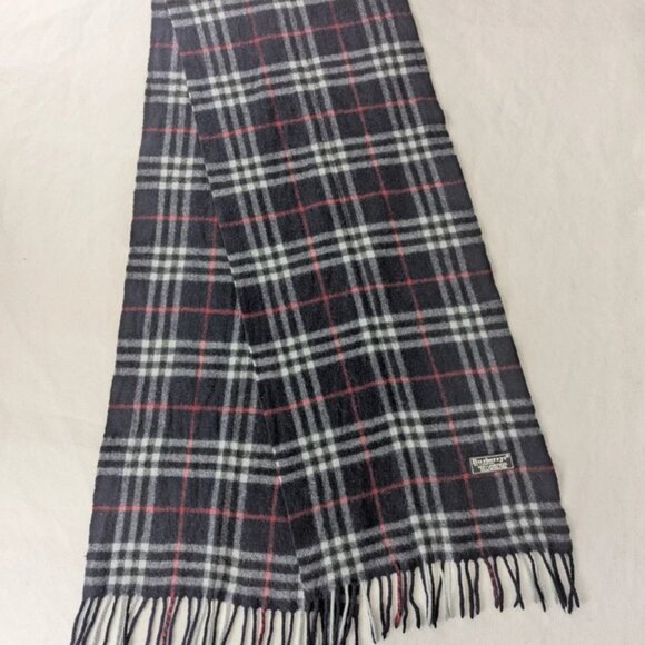 Authentic Burberry Check Lambswool Scarf Blue – Unisex – Used – Winter Essential - Picture 3 of 7